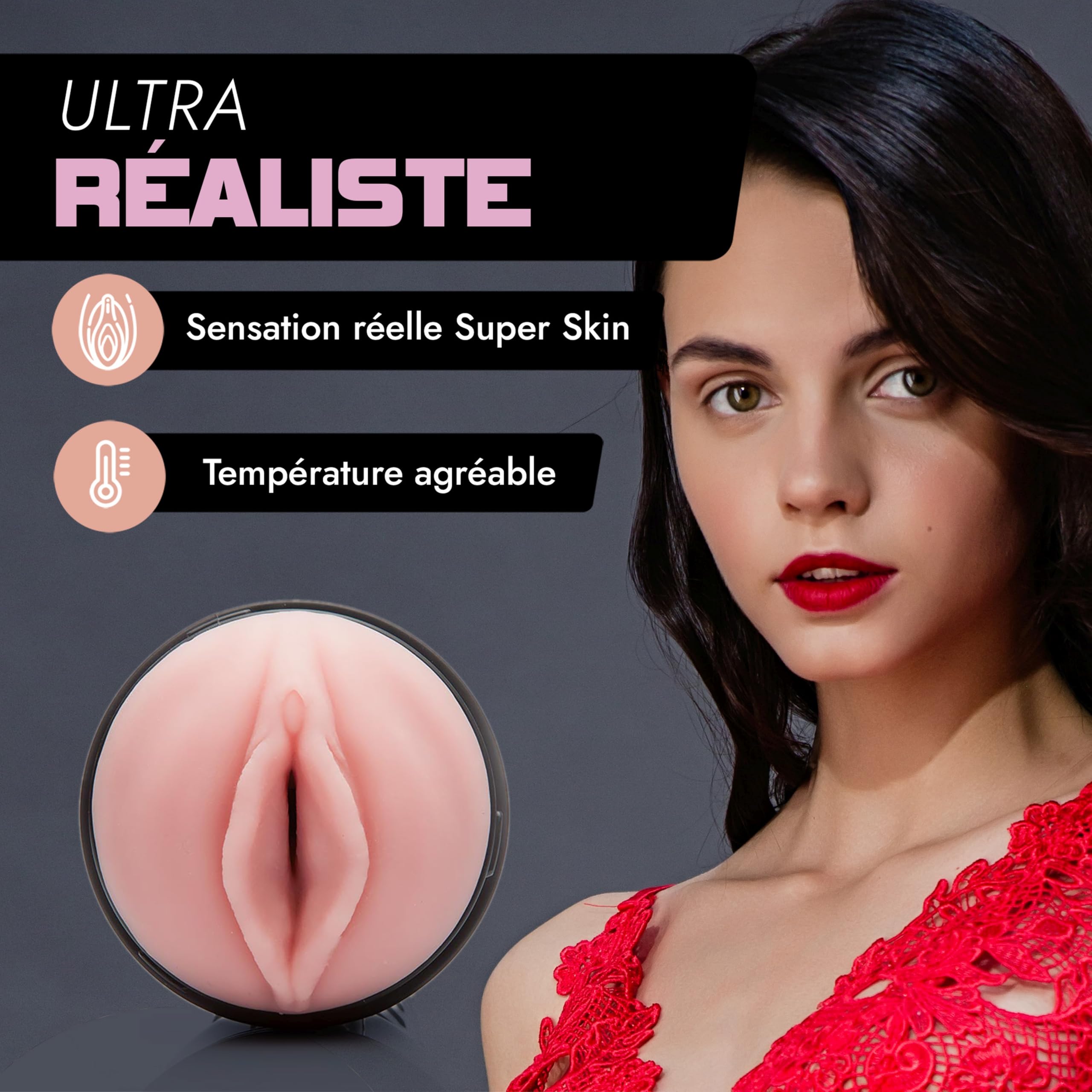 Fleshlight - Pink Lady Mini-Lotus - Masturbateur discret et stable en matériau SuperSkin réaliste