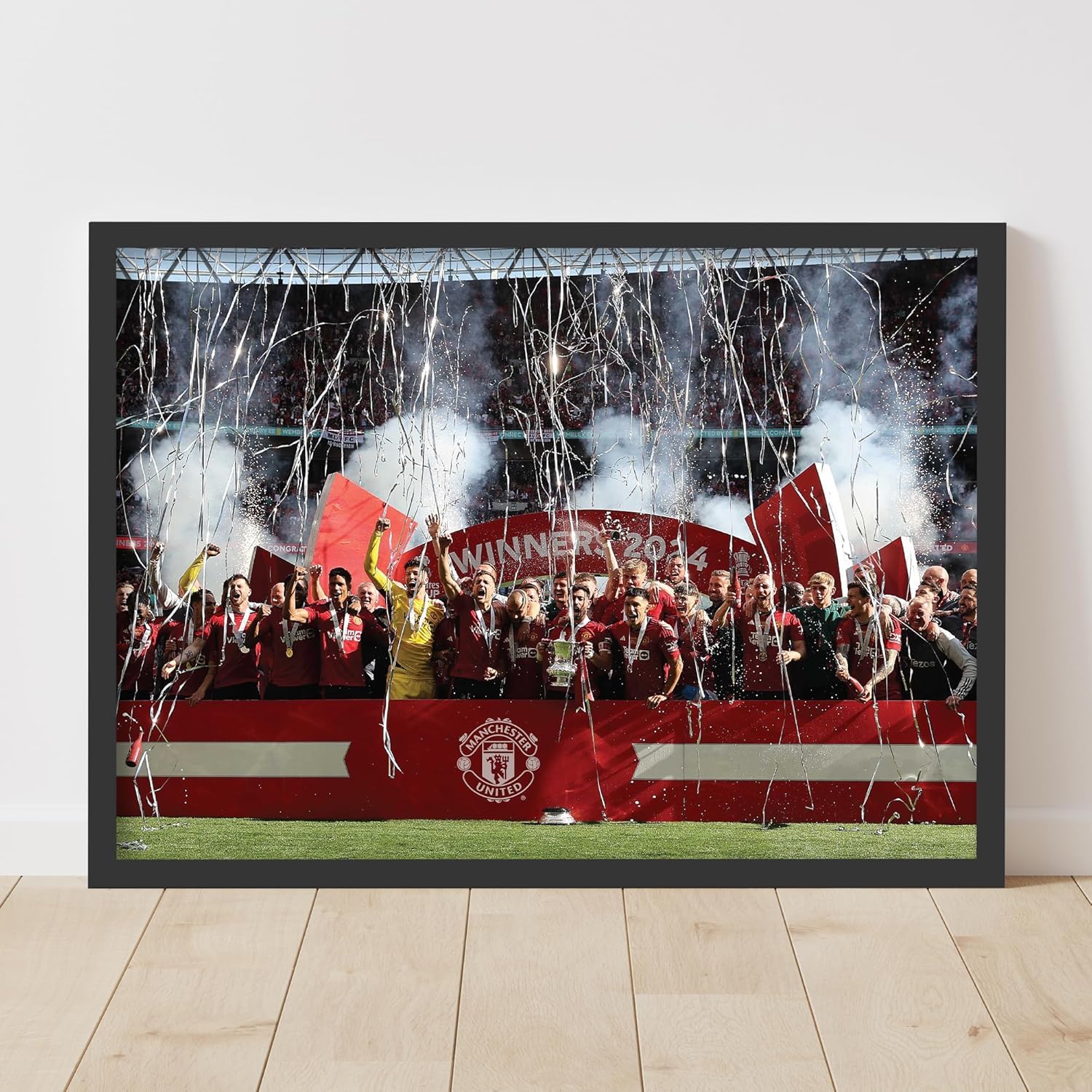 Themed Red Manchester United Fc Print - Fa Cup Winners Poster Football Wall Art (42Cm X 59.4Cm - A2)