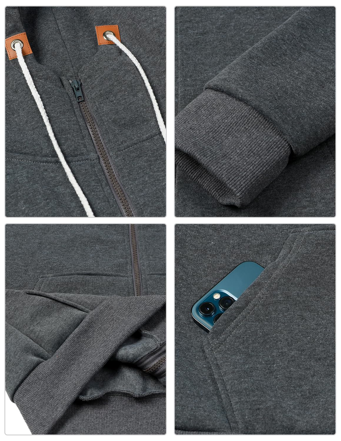 Sudadera Mujer Cremallera/Capucha Sudadera Basica Casual Sweatshirt Otoño Invierno Hoodie