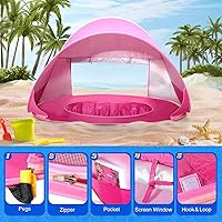 Vista 5 de Monobeach Tienda de campaña de playa para bebé, portátil, protección UPF50+, protección UV, refugio solar para bebés con toldo fácil de instalar