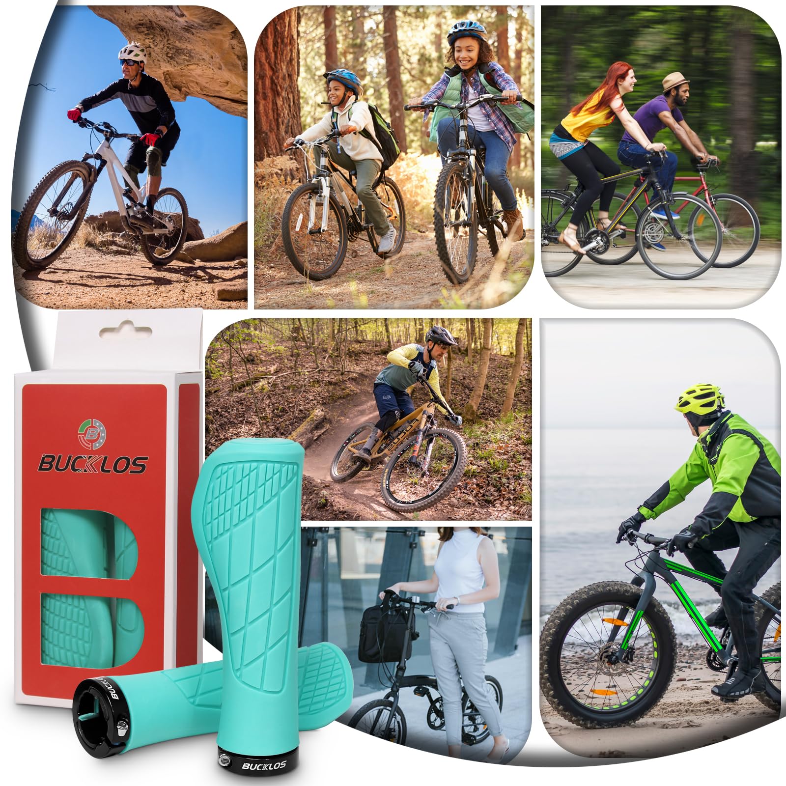 Poignées De Guidon Vélo Antidérapantes - Pour VTT, BMX, Scooter - Verrouillage Unique, Ergonomiques - Diamètre 2,2 Cm - 10