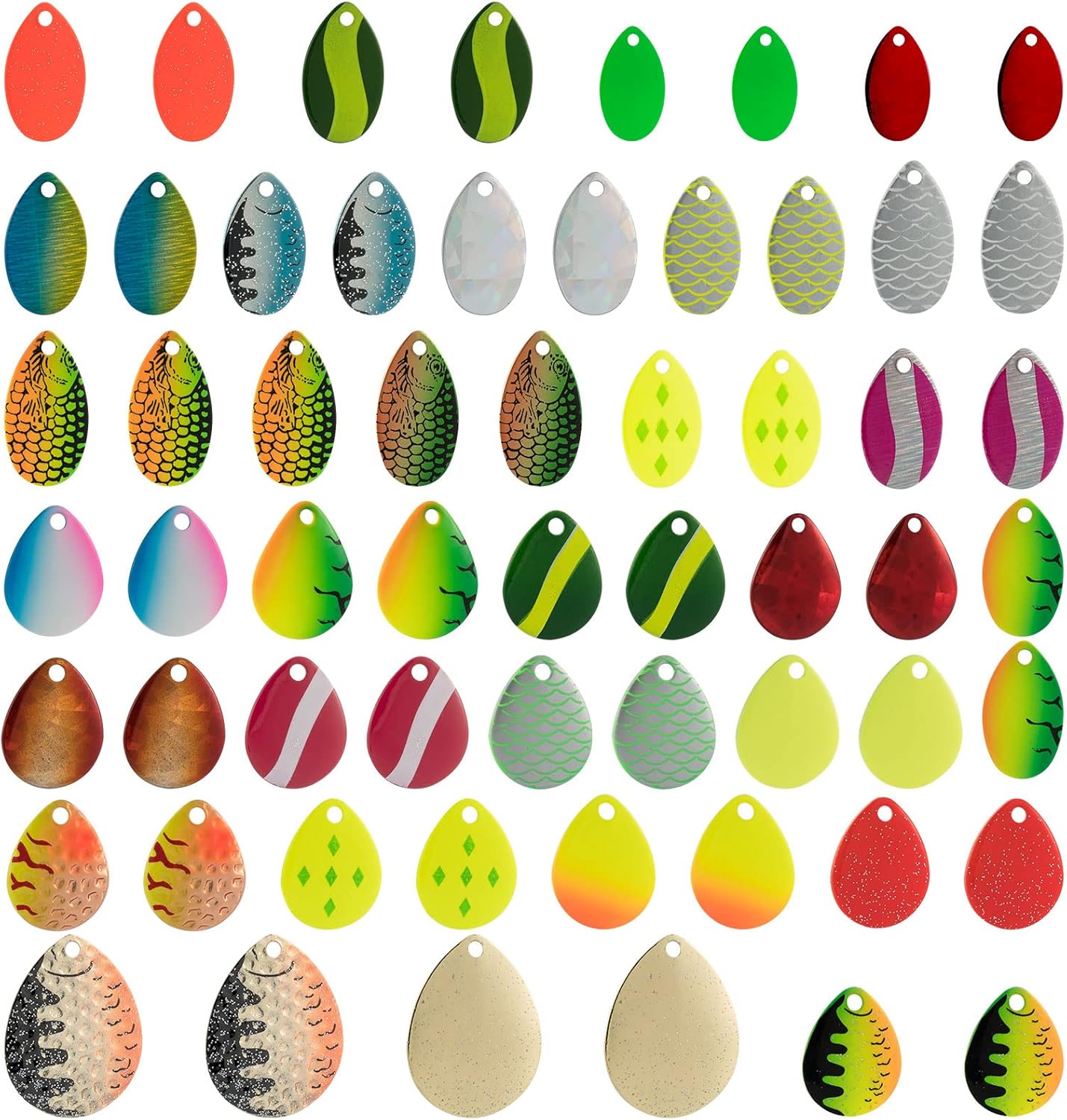 Dr.Fish 60 Pack Spinner Blades Colorado and Indiana Kit