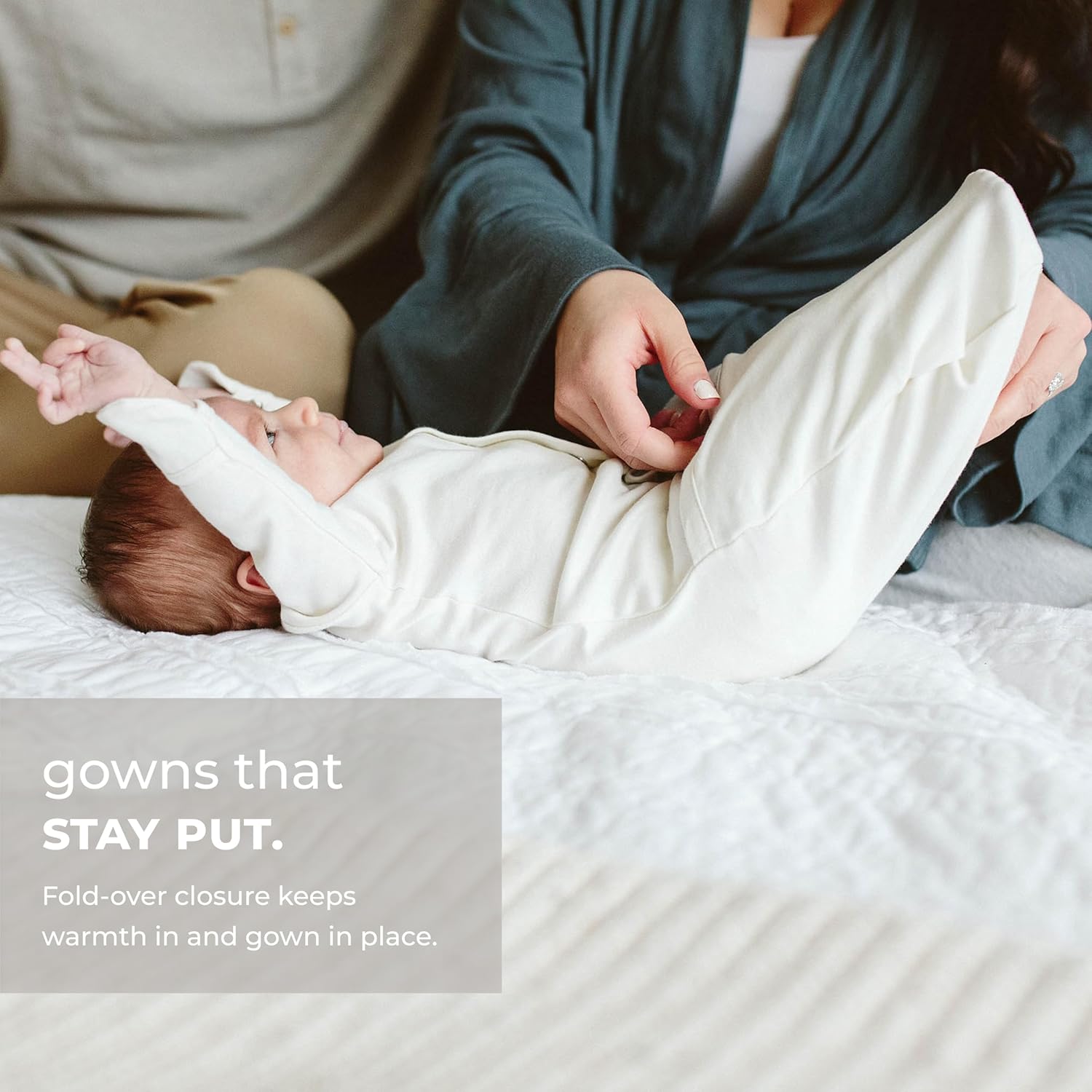 goumikids Viscose Made from Bamboo Organic Cotton Convertible Baby Gown - Image 4