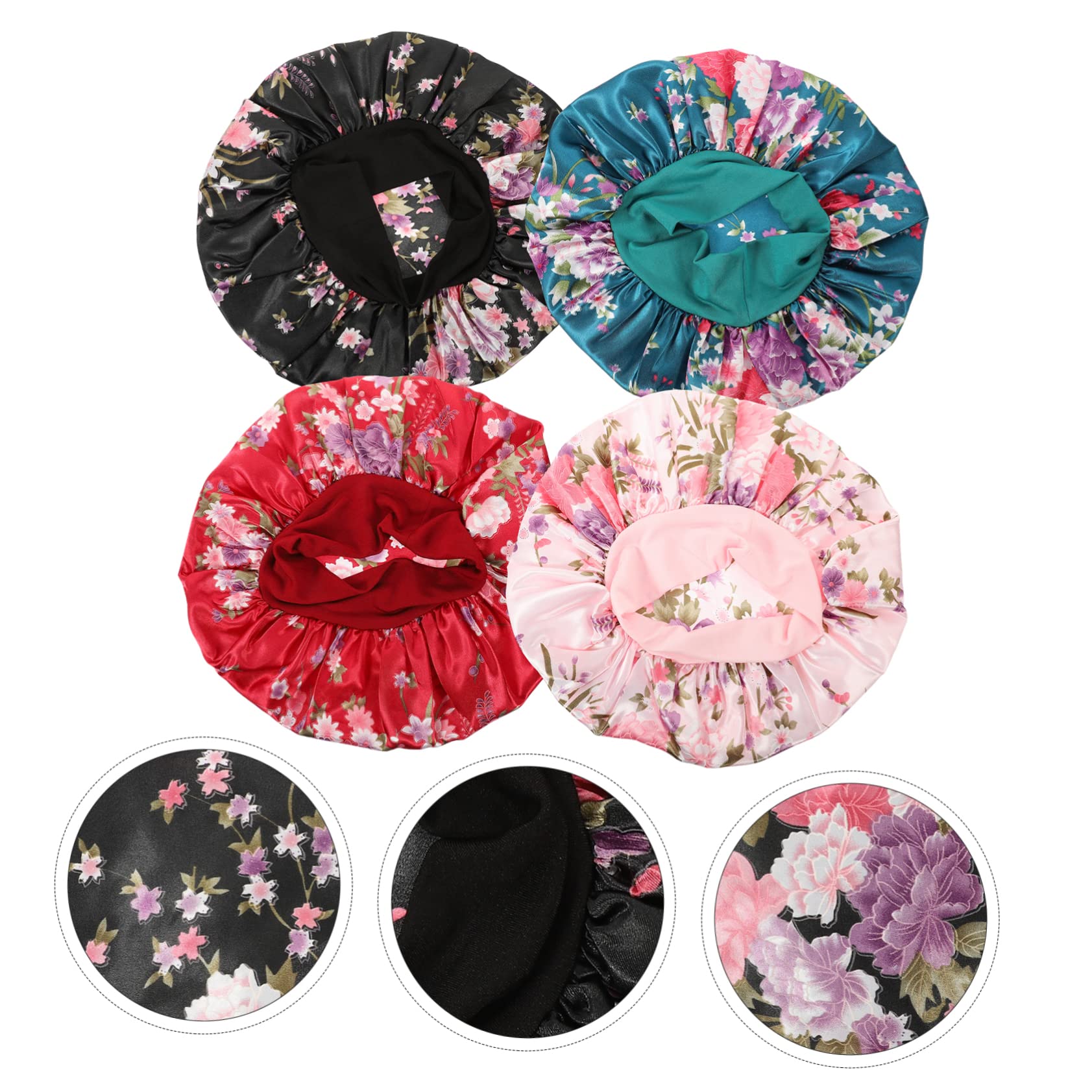 FRCOLOR 12pièces Bonnet De Réutilisables Imperméables Peva Lot De Bonnet De Bain Double Pour Adultes Et Rose Bleu Gris