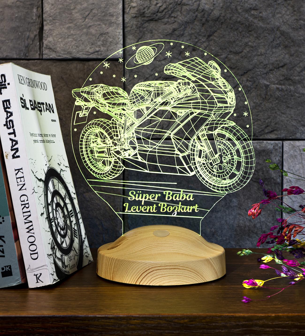 Babaya Hediye Motosiklet Racing, Babalar Günü Hediyesi Motor Hayranına 3D Led Lamba