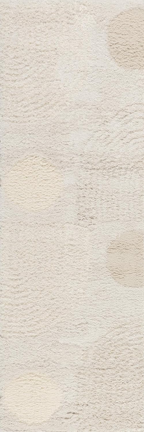 Nuloom Gloria Beige, 2'6" x 10', Abstract, Shag, Soft and Cozy, Plush, High Traffic, Stain Resistant, Easy Clean, Durable Runner for Bedroom, Living Room, Dining Space, Den, Foyer, Entryway