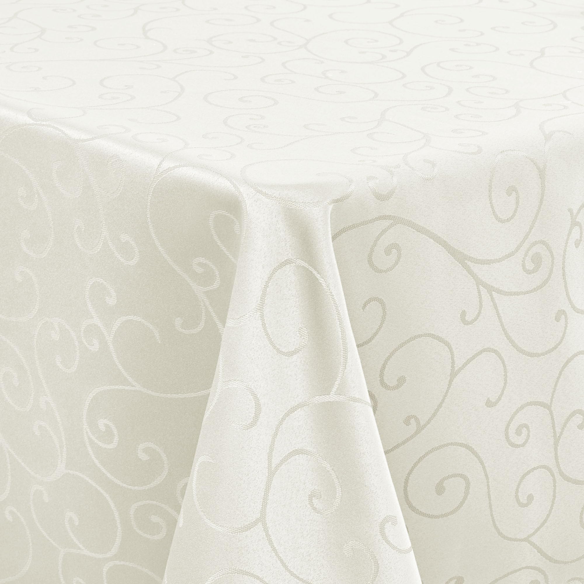 Deconovo Jacquard Wipe Clean Tablecloth Rectangular Water Resistant Outdoor Table Cloth for Dinning Wedding Summer 52x90in(132x229cm) Champagne