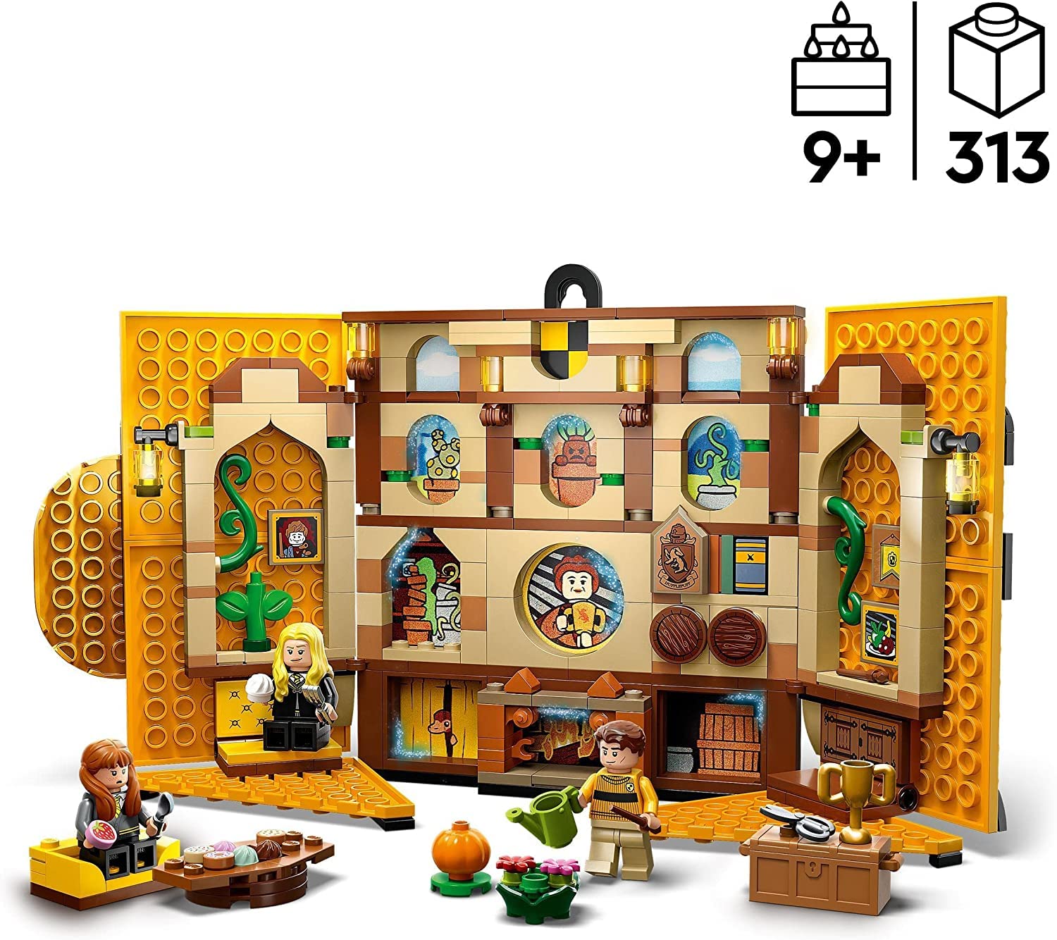 Lego Harry Potter Set: Hogwarts Wappen - Hausbanner Hufflepuff (76412) + Quidditch Training (30651), für Kinder ab 9 Jahren