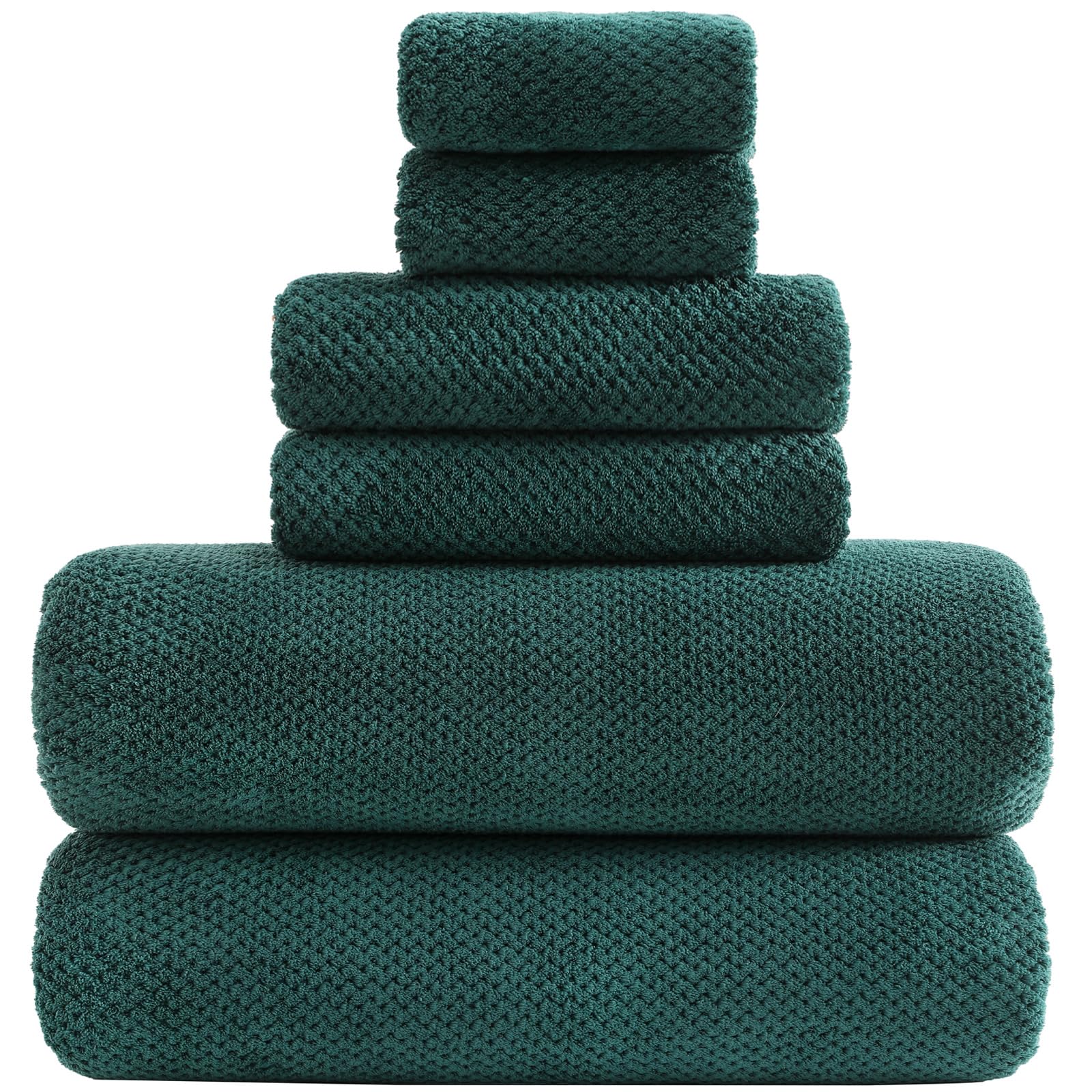 YTYC 29x59 Bath Towels Set,Towels for Bathroom,Teal,6-Pieces