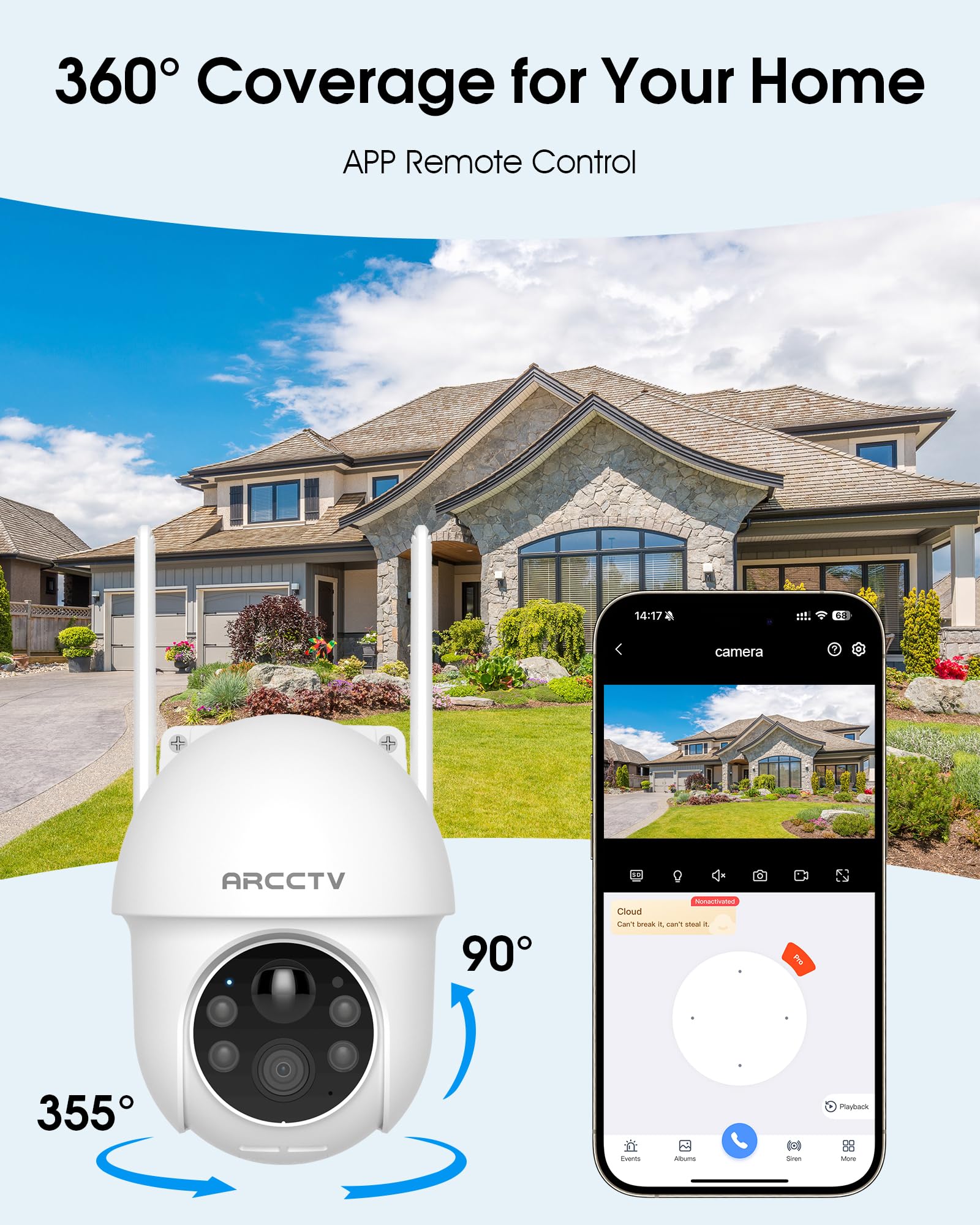 ARCCTV 4MP 360° Solar Camera (White) Gallery Image