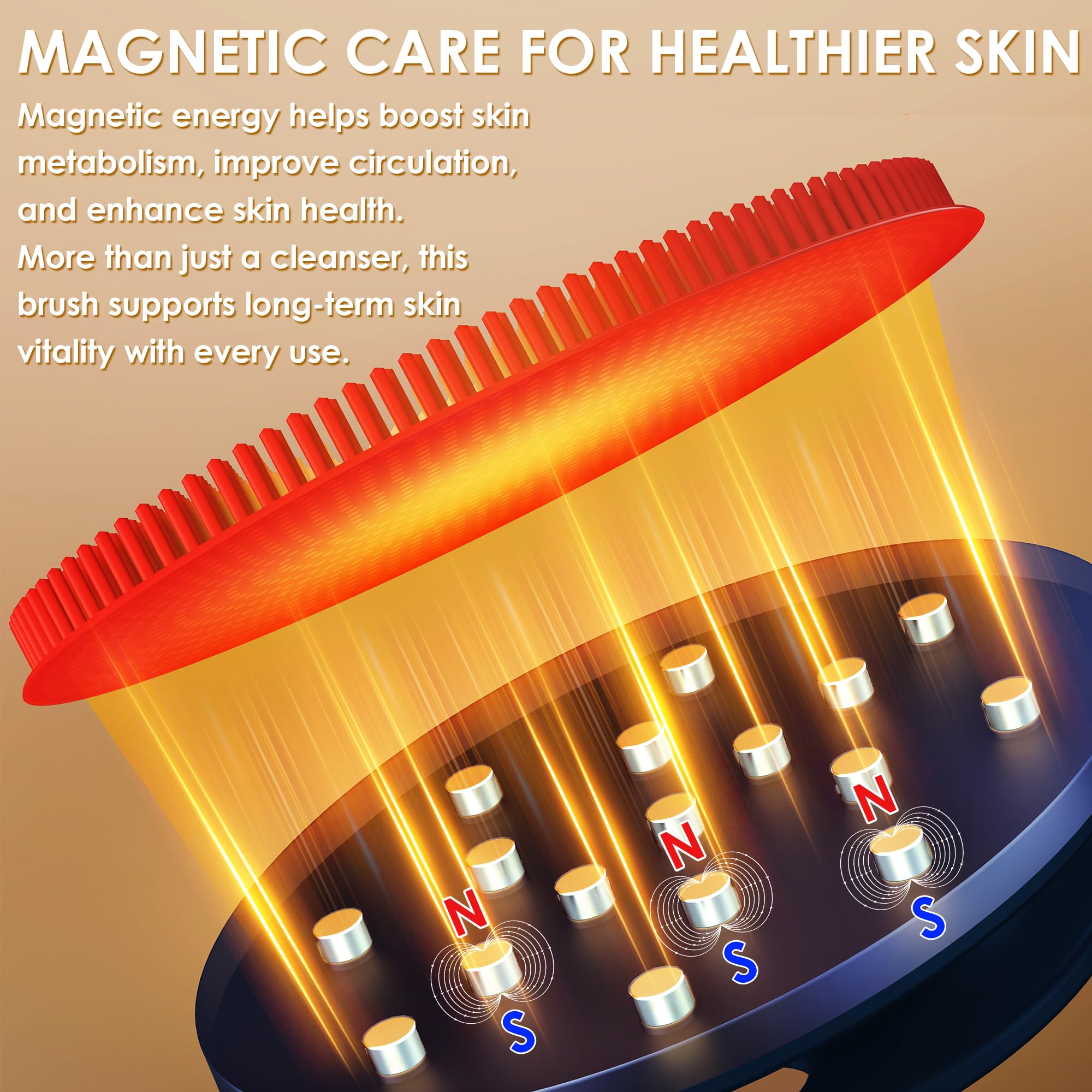 INNERNEED Magnetic Silicone Facial Cleansing Brush, Deep Pore Cleanser with Magnetic Therapy for Skin Circulation & Radiance - Image 2