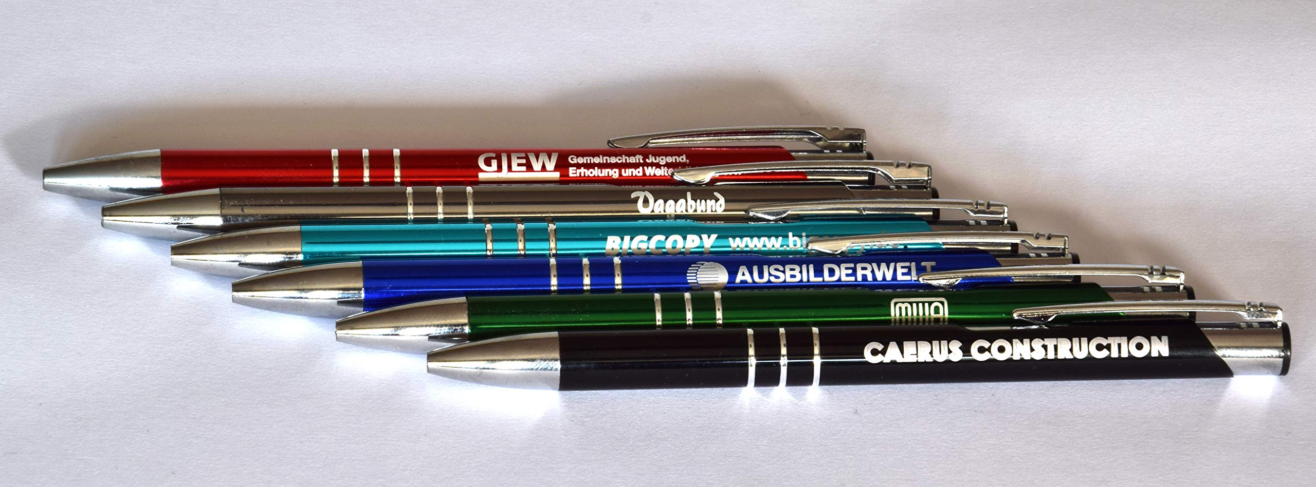 Penna a sfera in metallo KINGCROWN, diversi colori con incisione laser, personalizzabile (rosso, 40)