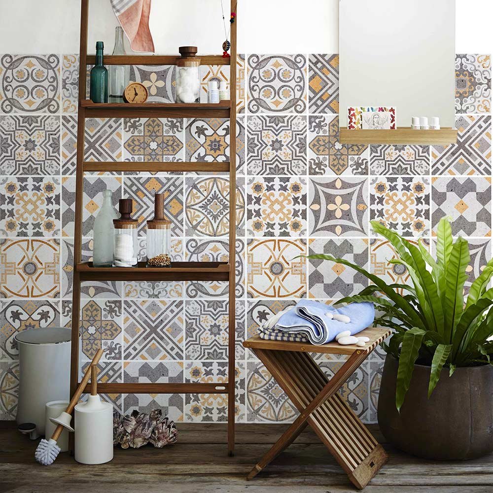 RE-COVERTILES - Pegatinas para Azulejos de Baño y Cocina 10 Piezas 20x20 cm - PS00146 Decoración de pared en PVC Azulejos Mosaico Impermeables estilo Cementina Azulejos — view 52