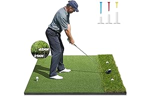 Premium Dual-Turf Golf Mat: Golf Hitting Mat Outdoor for Backyard Golf Training