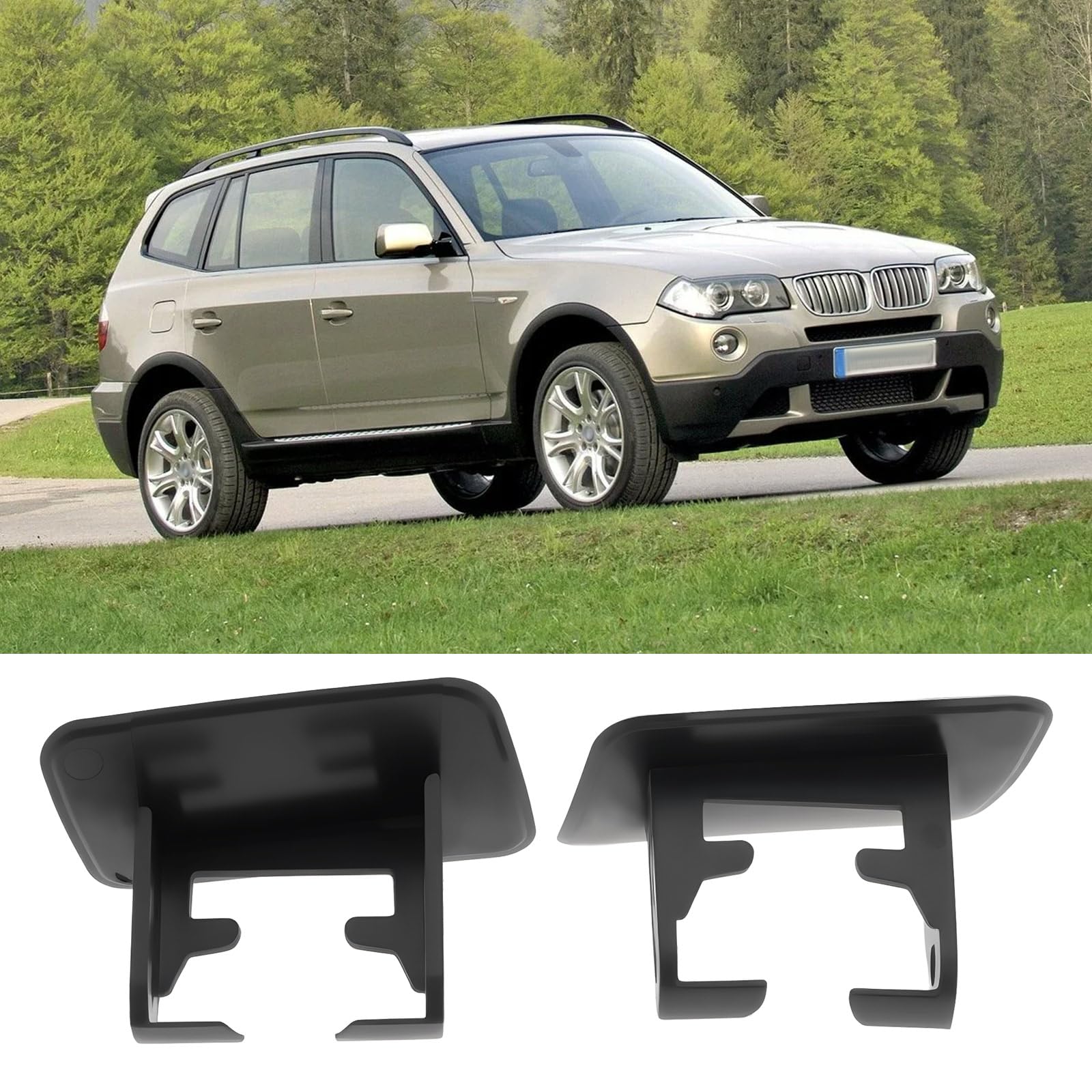 2 szt. osłona dyszy spryskiwacza prawego lewego 61673416175+61673416176 kompatybilna z BMW X3 E83 2004-2010