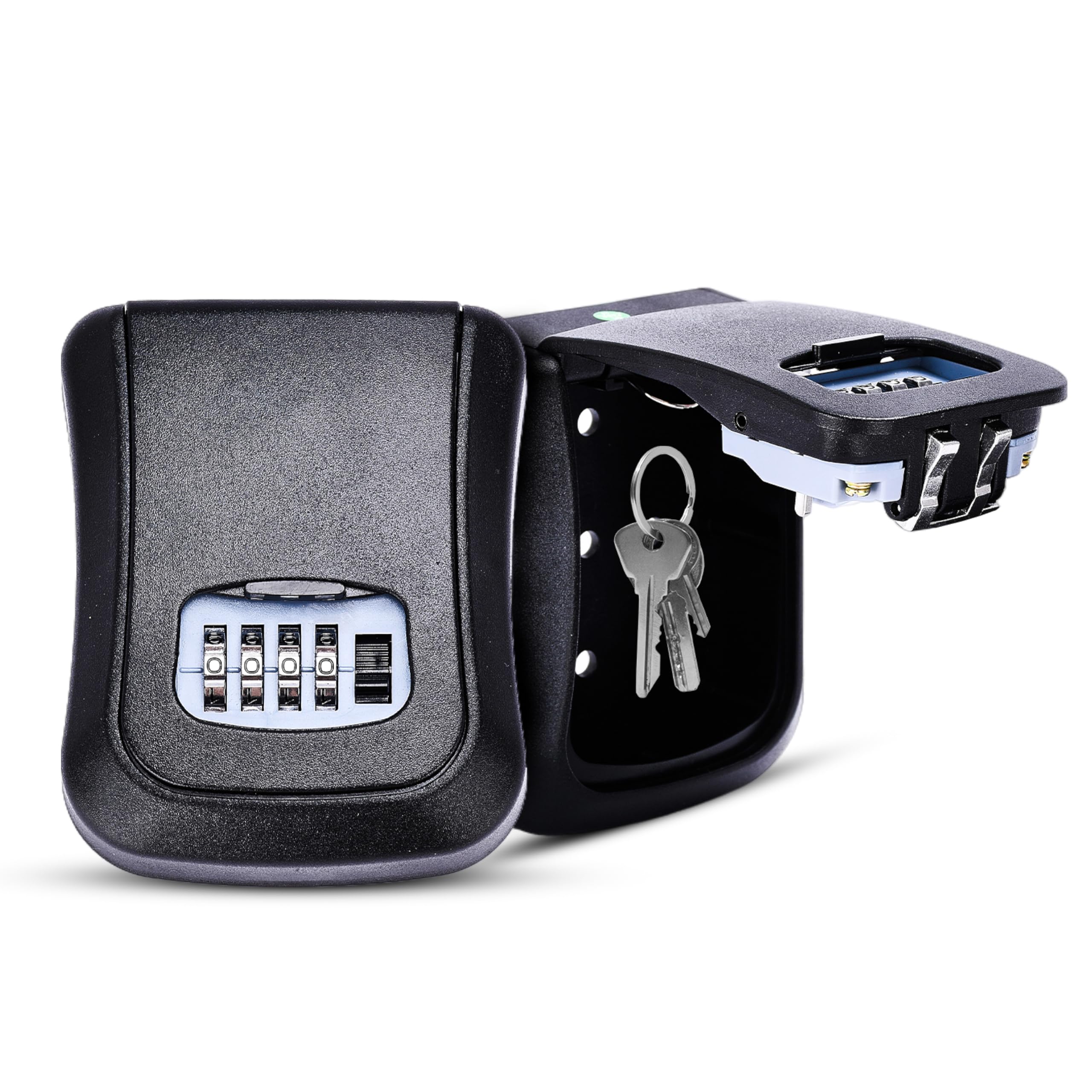 Lock Cowboy Schlüsseltresor - Tragbarer, wasserdichter Schlüsseltresor aus robustem Metall zur Diebstahlabschreckung im öffentlichen und privaten Bereich - Schlüsseltresor - 9cm x 17.7 cm - black