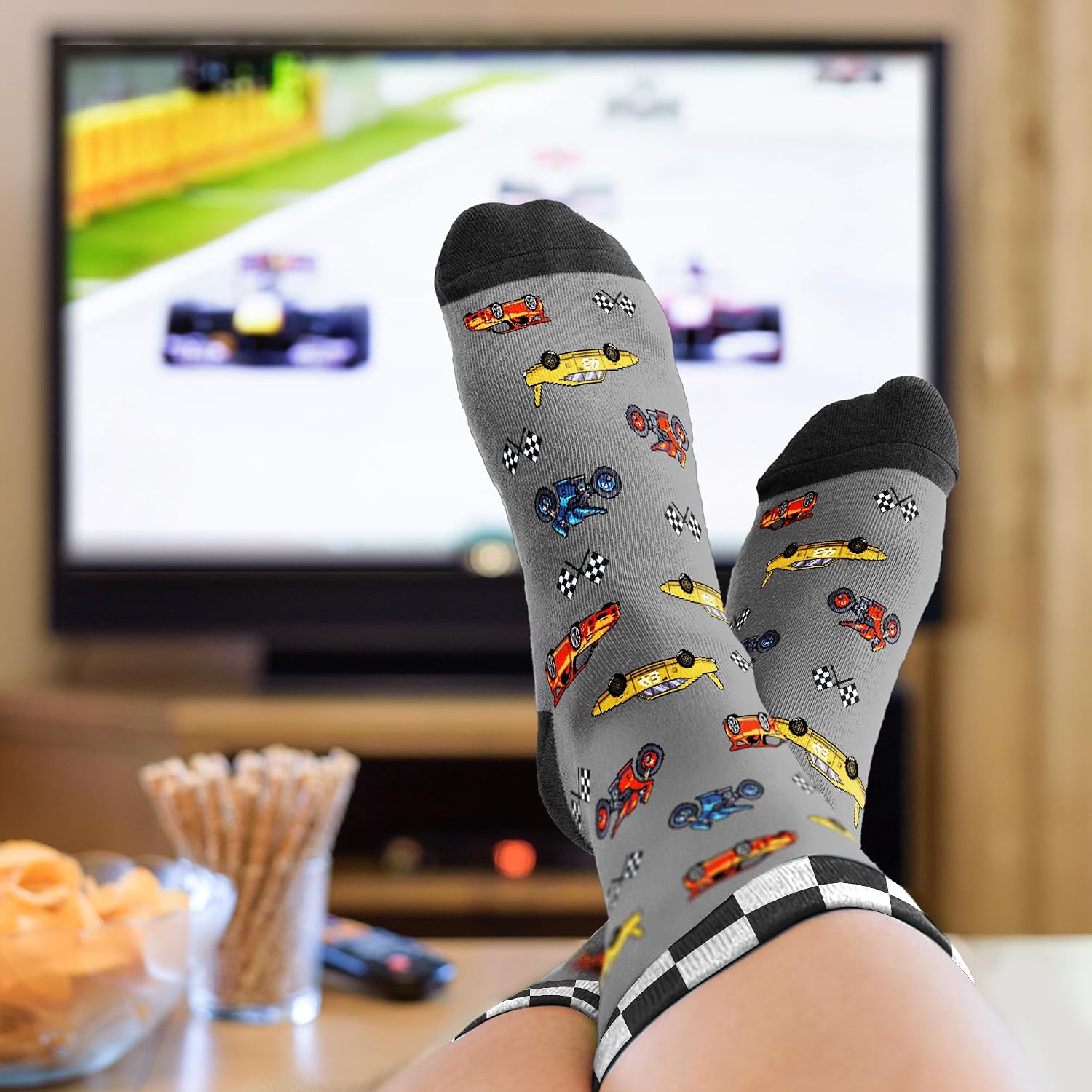 VICRAZY Racing Car, Sport Car Socks for Men, Women - Formula 1 Gifts, Racing Socks, Stocking Stuffers for Men, Women image 3
