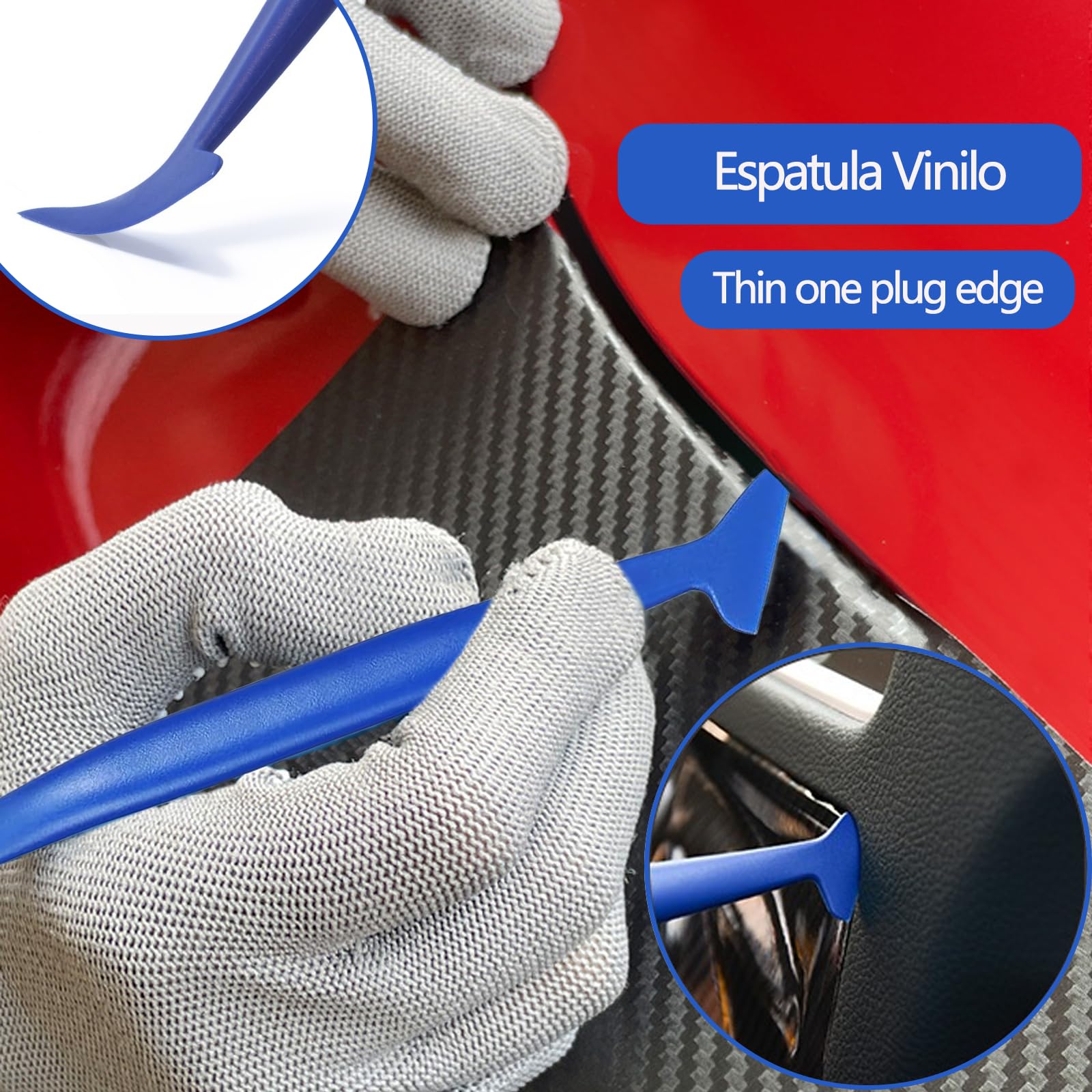 22 Piezas Espatula Vinilo Kit, Incluye Raspadores, Cuchillos de precisión, raspar el tablero, Herramienta de Corte de Bordes para Muebles y Coche, Ventanas