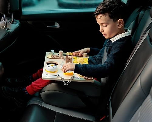 Miniatura 8 de Tabla de actividades para niños pequeños  Montessori Busy Board para 1, 2, 3, 4, 5 y hasta 8 años, libro de tablero sensorial de madera, juguete