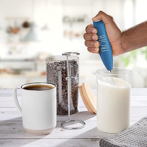 Miniatura 5 de Rae Dunn Espumador de leche - Mezclador de bebidas eléctrico de mano, espumador de leche eléctrico de mano, espumador de café, batidora de mano,