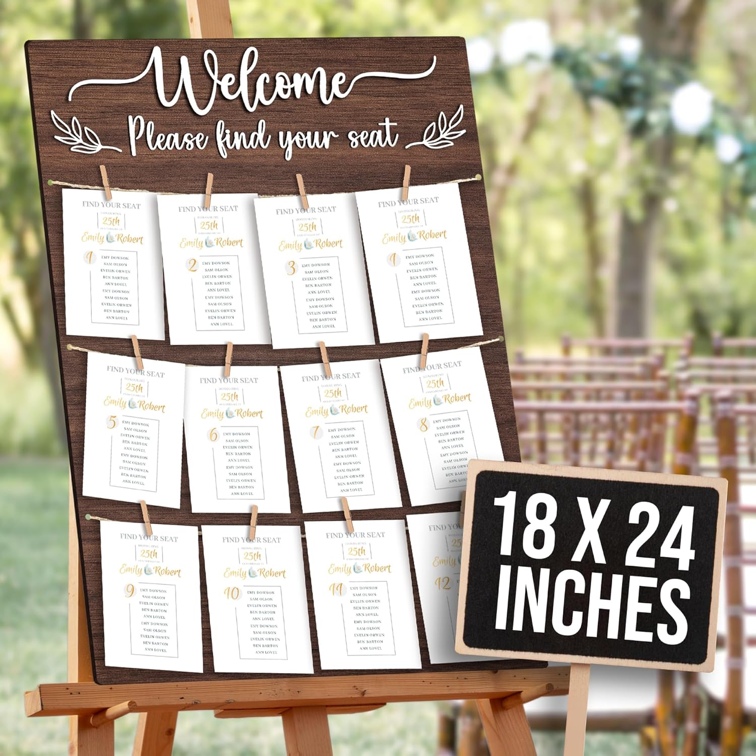 STOFINITY Wedding Seating Chart Board Display For Wedding Reception - Rustic Seating Chart For Wedding Reception Display, Find Your Seat Sign Wood Wedding Board For Wedding Decor Ideas