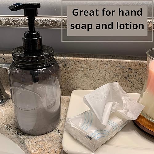 Miniatura 4 de -Dispensador de botellas de plástico de boca ancha recargable de 24 onzas para líquidos gruesos (gris)