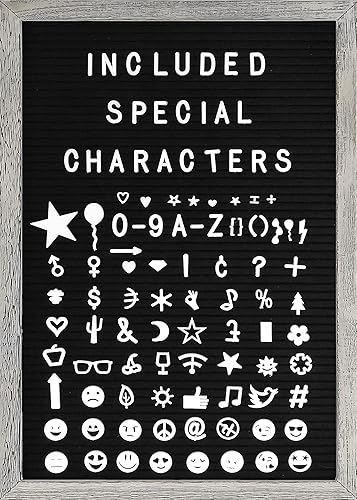 Miniatura 8 de Tablero de letras de fieltro con marco de madera rústica de 12x17 pulgadas, palabras en letra cursiva, letras precortadas, colgadores para cuadros,