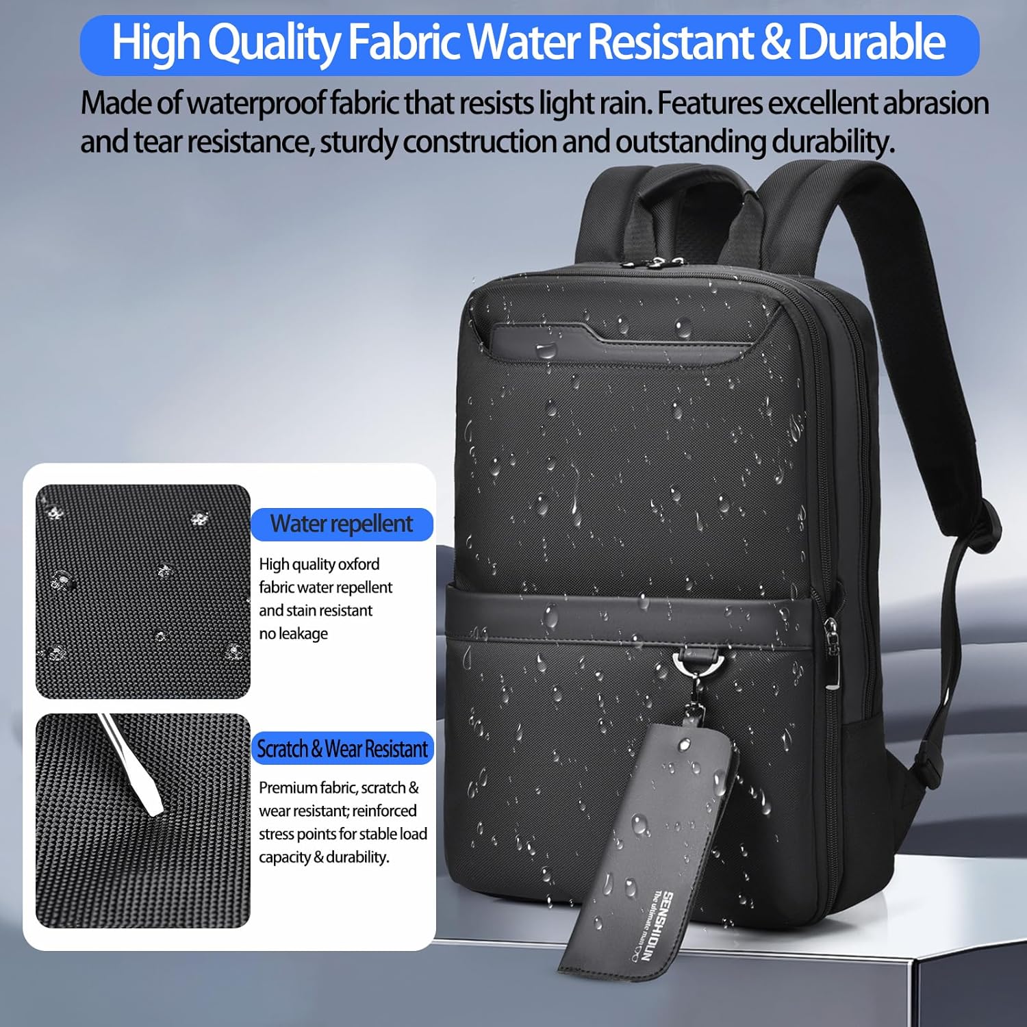Travel Laptop Backpack for Men Business Backpack Expandable Fits 15.6-inch Laptop Waterproof Durable Computer Backpack for Business Travel Work Office College Daily Use