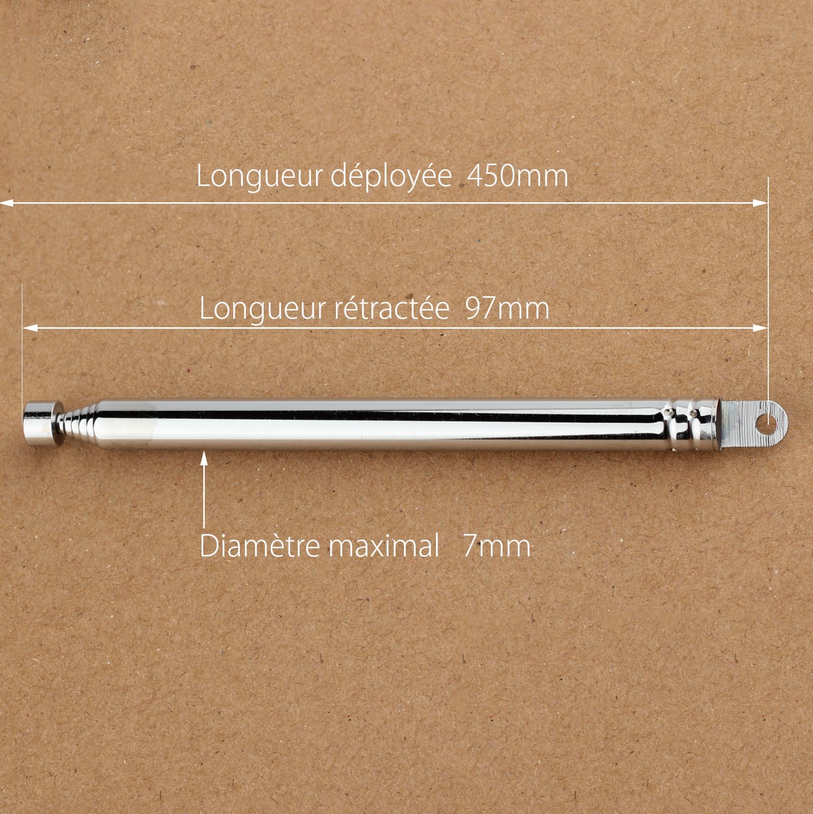 Haute qualité Antenne télescopique 7 Sections pour FM Radio/Dab