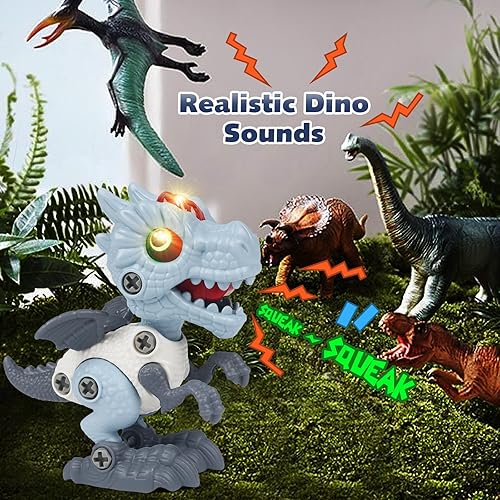 Miniatura 10 de Juguetes de dinosaurio para niños de 3 a 5 años, juguetes de dinosaurio desmontables para niños de 5 a 7 años, juguetes de construcción STEM con