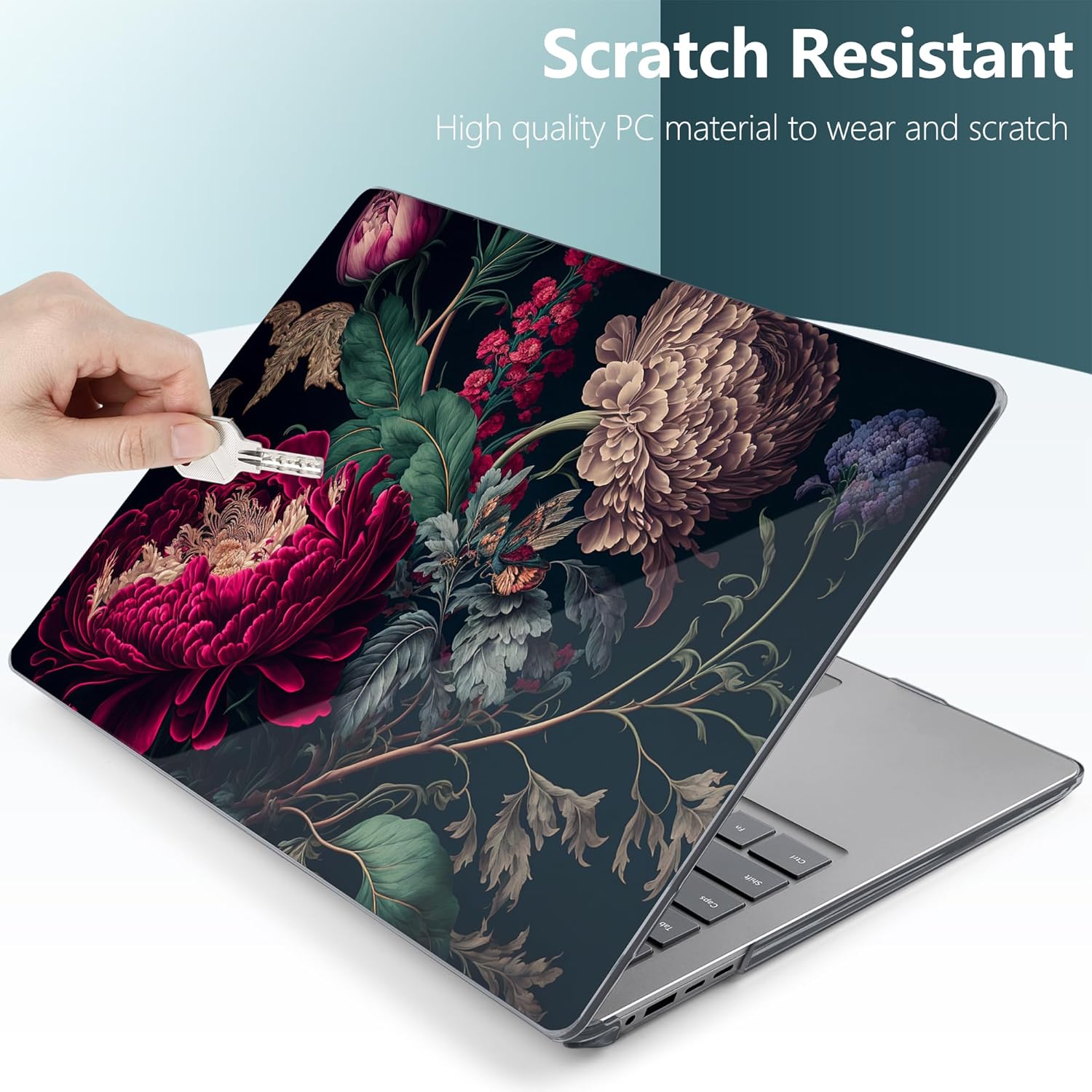 Batianda Premium Case for 2024 Microsoft Surface Laptop 13.8" Touchscreen (7th Edition) Creative Pattern Durable Scratch-Resistant Easy Install, with Keyboard Cover & Screen Protector, Vintage Flower