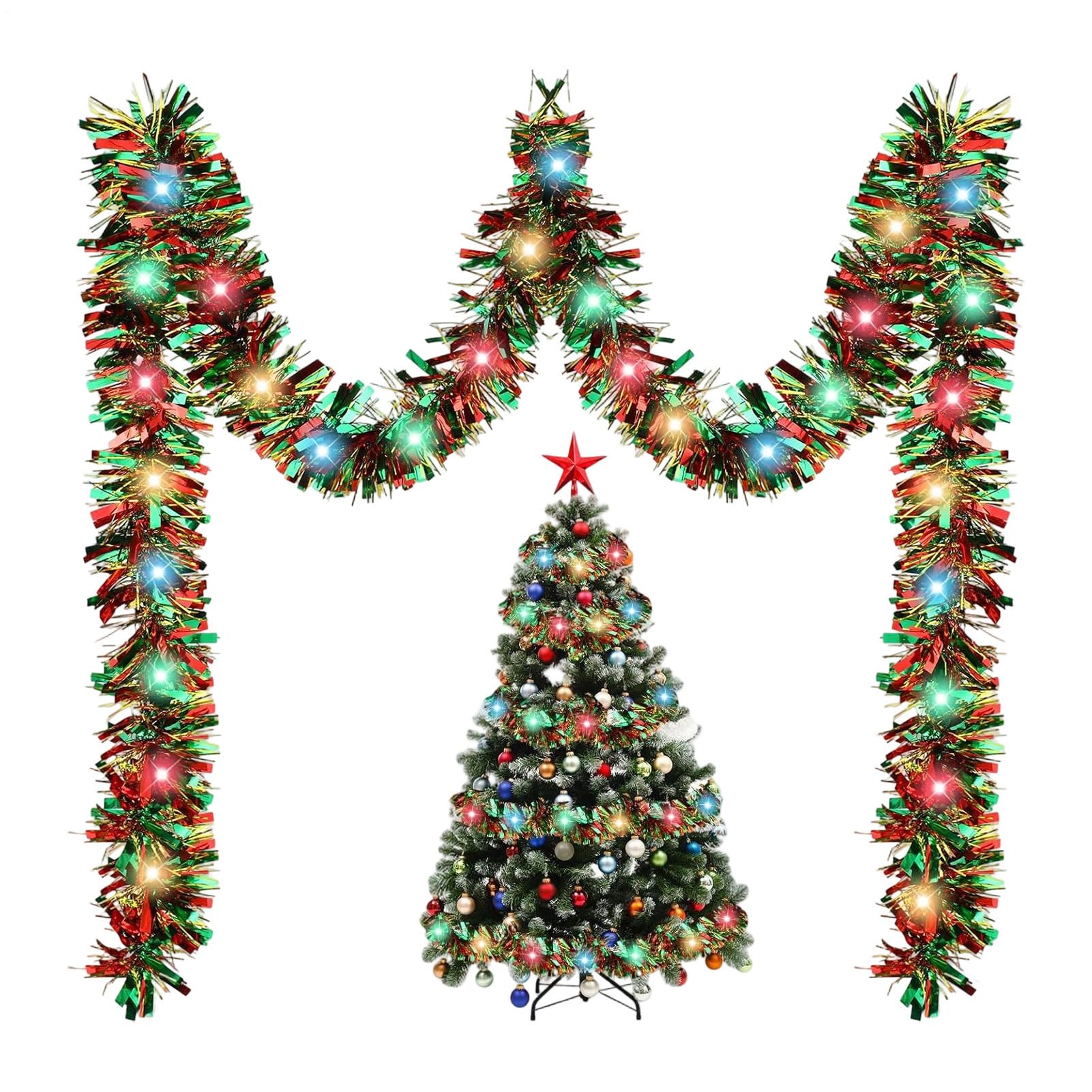 Guirnalda De Espumillón Para Árbol De Navidad Reutilizable Moldeable