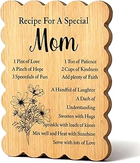 LemonRoad Mom Birthday Gifts Scalloped Cutting Board Wood Decorative Cute Charcuterie Boards 12x8 Inch Bamboo Cutting Board Mothers Day Gifts for Mom Mother Mama