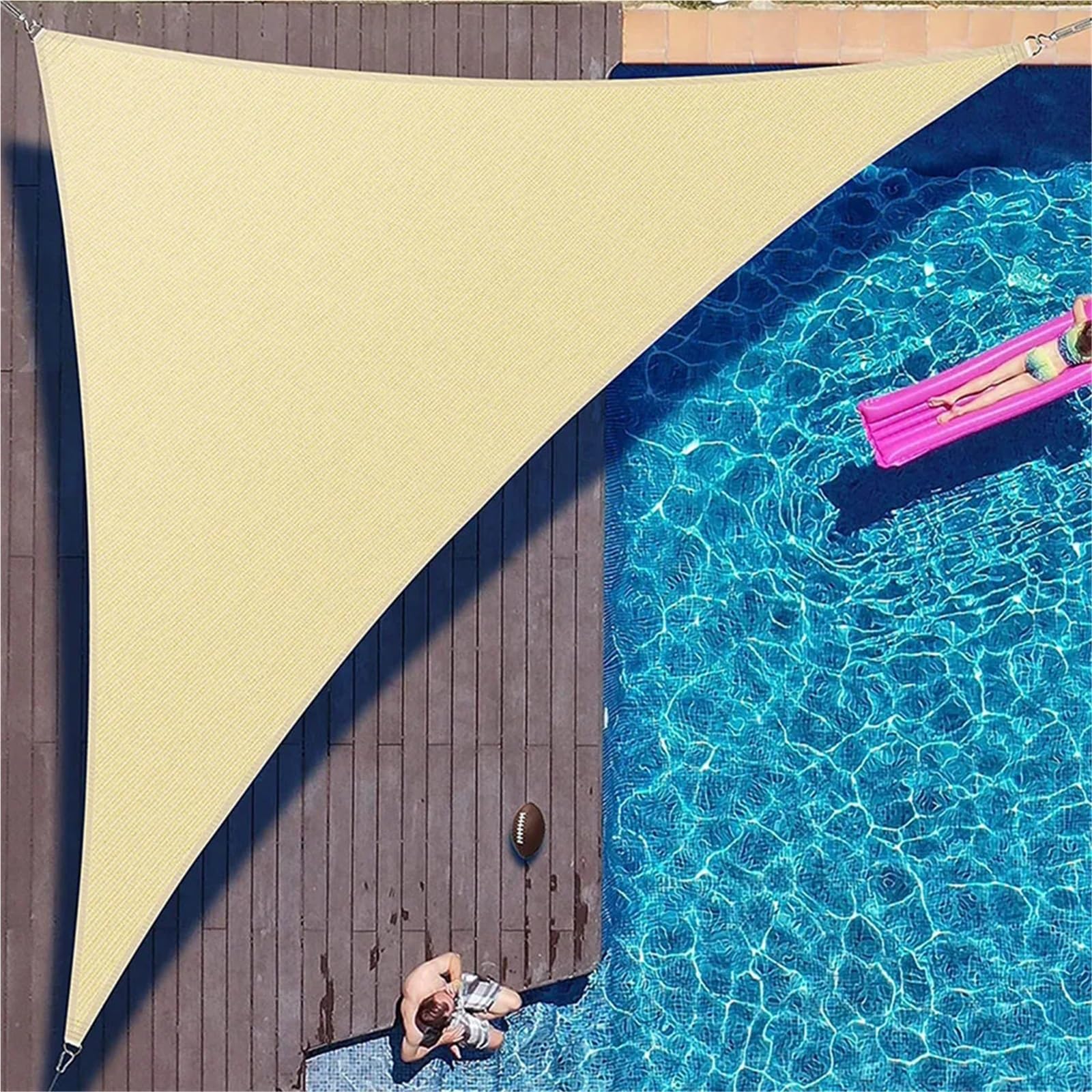 Impermeabile Ripari for Il Sole Triangolo Parasole Protezione Copertura Esterna Giardino Patio Piscina Ombra Vela Tende Da Campeggio 420D Per Pergolato(Beige,3x3x4.3.0m)