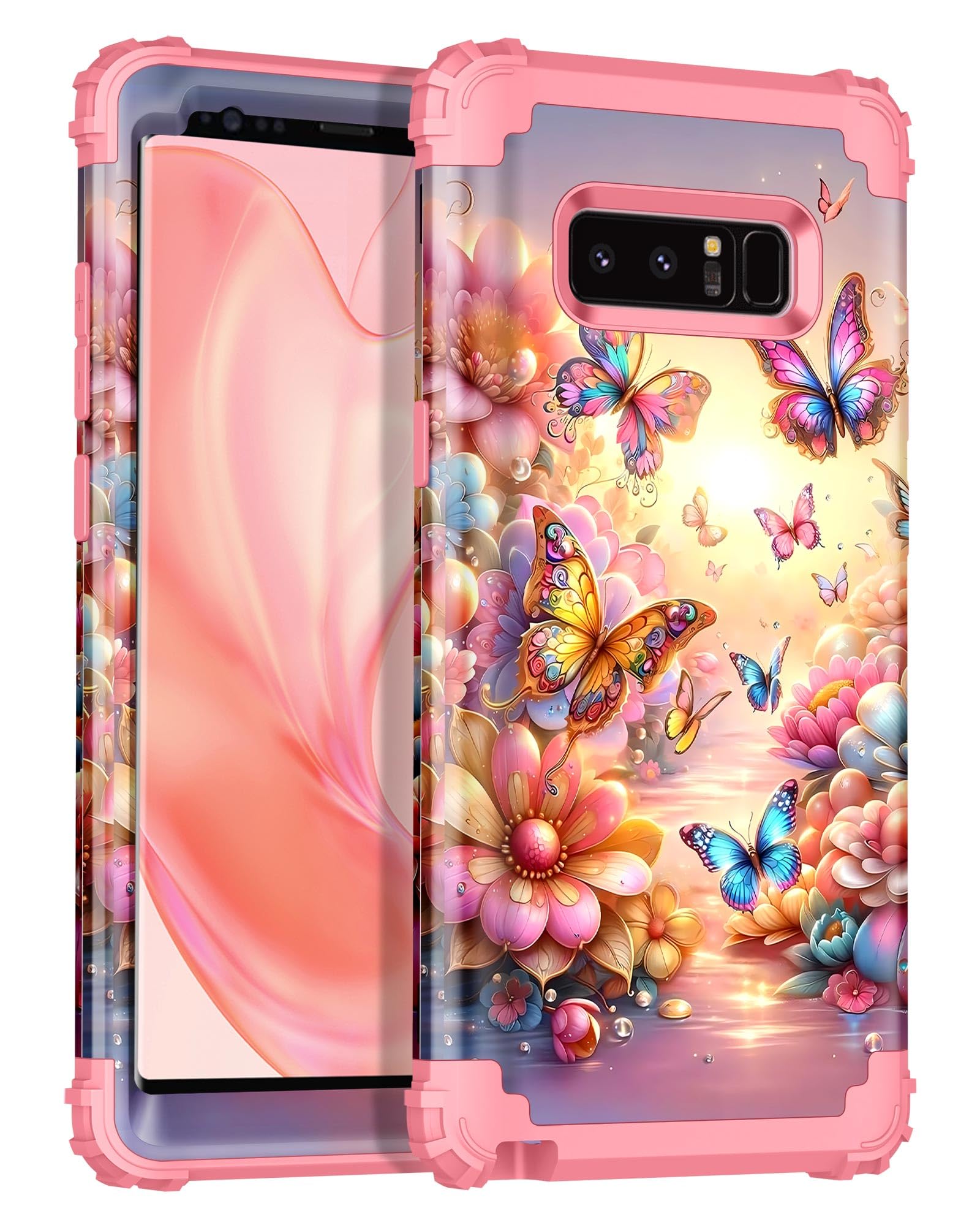 RancaseCompatible with Galaxy Note Case,Three Layer Heavy Duty Shockproof  Protection Hard Plastic Bumper +Soft Silicone Rubber Protective Case