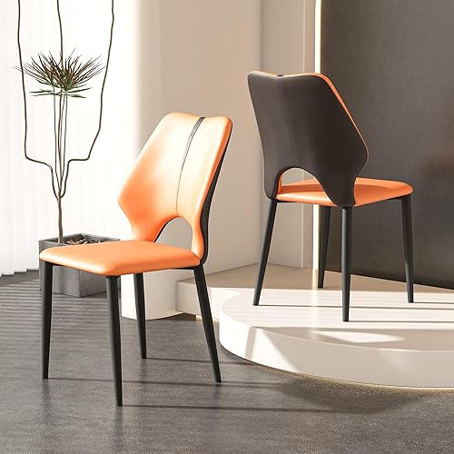 Vista 12 de Juego de 2 sillas de comedor, modernas patas doradas de piel sintética para comedor, cocina, comedor (beige)