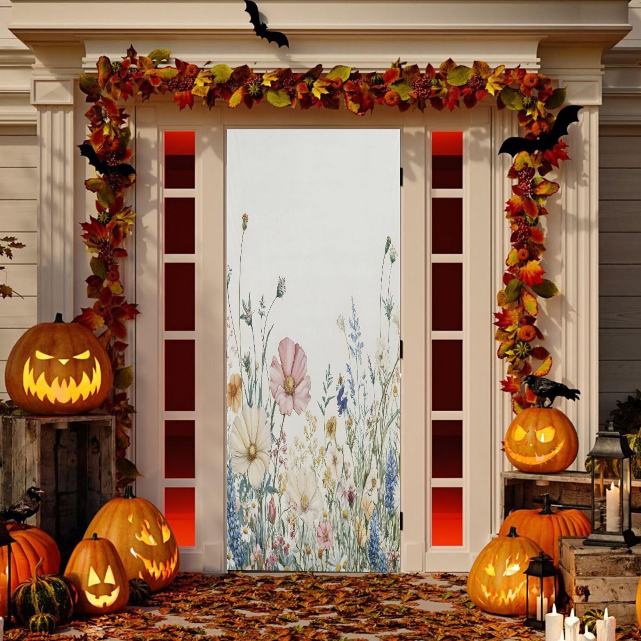 Housse de porte de porche vintage pour votre décoration de fête