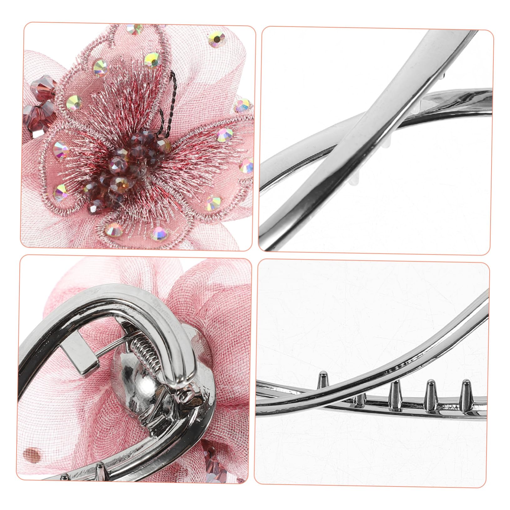 VICASKY 5 Pezzi Fermaglio per Antiscivolo in e Clip Twist Francese per Acconciature e Cavallo Accessorio Femminile Raffinato Rosa