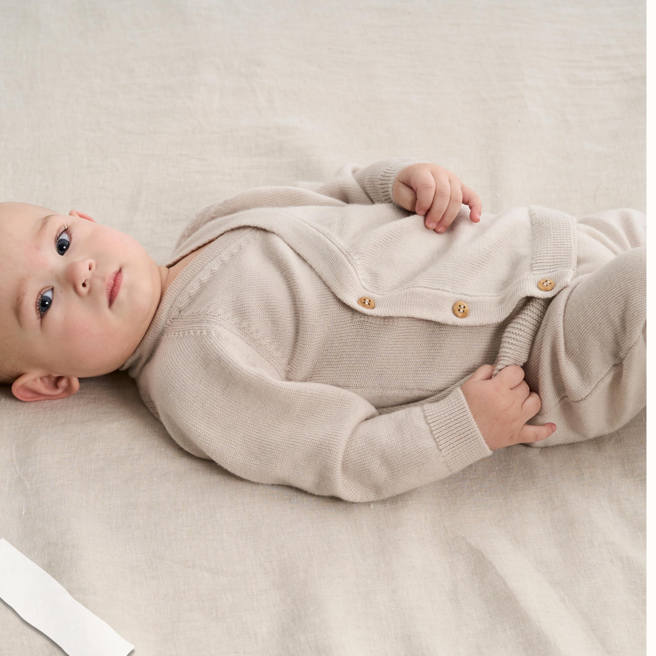 Livella Completo Neonato 100% Lana Merino - Pantaloni e Maglia a Incrocio Evolutivi - Taglie 50-74 - Rosa Antico & Crema - Lavabile in Lavatrice