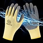 Gants isolés électriques, résistance à la tension de 400V, gants de travail à haute tension, gants d'isolation ignifuge avec design antidérapant en caoutchouc