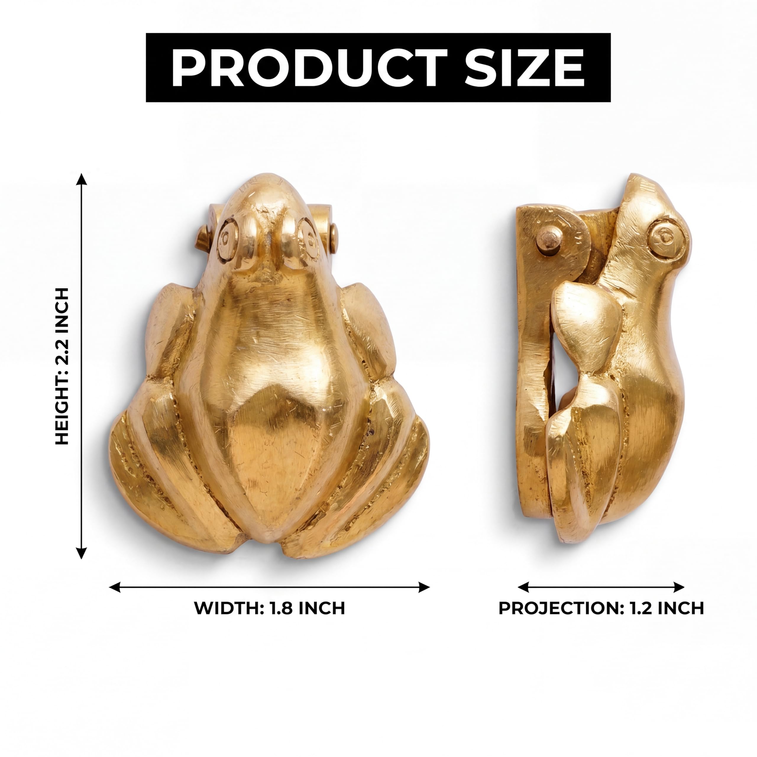 Indian-Shelf Solid Brass Frog Door Knocker Antique Front Door Hardware