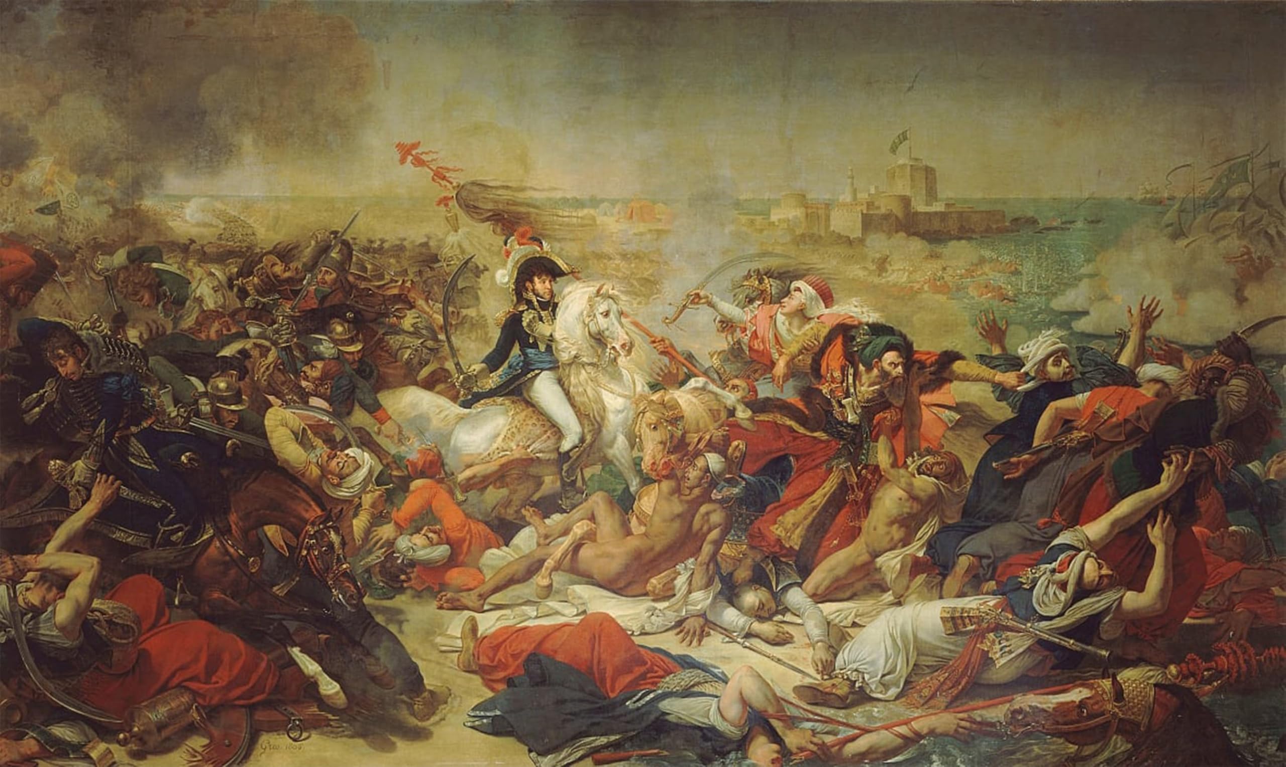 ARTXLXXBN Famous Prints Artwork Pictures Poster Painting Art Bataille D aboukir Juillet by Antoine Jean Gros Artwork Landscape Pictures for Home Decor 60x90cm