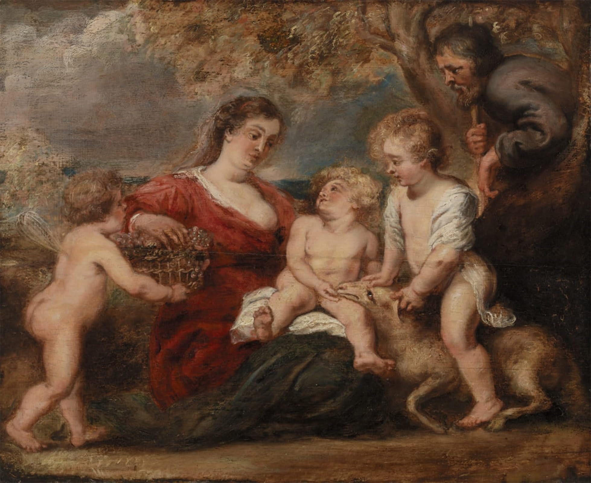 SERENDIPITP Retro Picture Poster Wall Art Pictures Painting the Holy Family with Saint John the Baptist and an Angel by Peter Paul Rubens Wall Art Canvas Print for Wall Decor 60x90cm