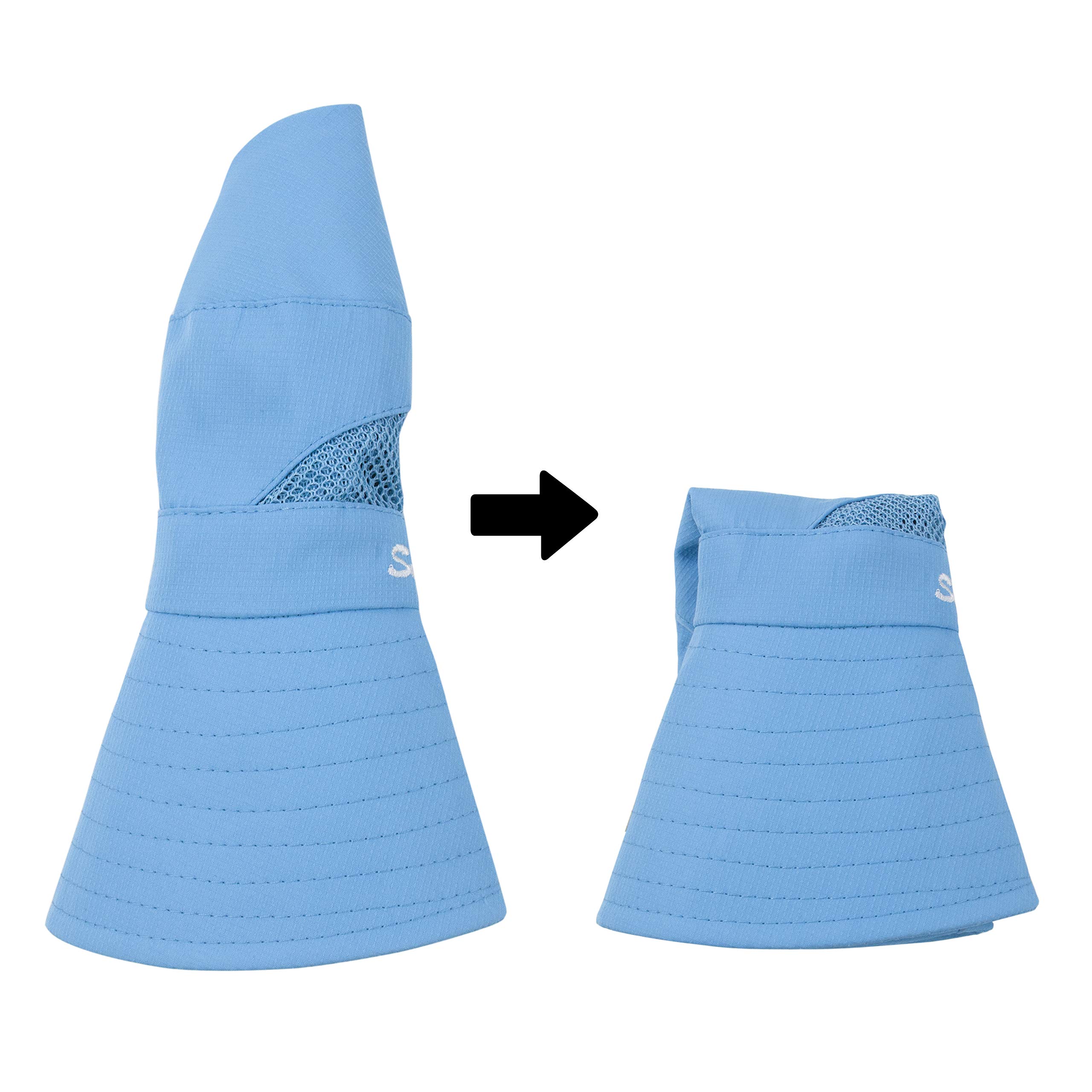 Muryobao (ムリョバオ) レディース ポニーテール 日よけ帽子 紫外線対策 折りたたみ式 メッシュ 幅広なつば ビーチや釣 並行輸入品