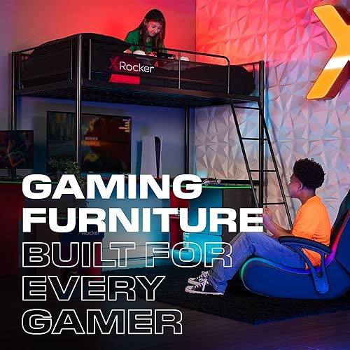 Miniatura 6 de X Rocker Video Gaming Floor Rocker Chair, Built-in Audio, College Dorm Essentials for Guys and Girls, Bedroom, Foldable, Gifts for Gamers