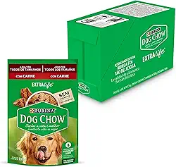 Pack Ração Úmida DOG CHOW Cães Adultos Carne 100g - Com 15 sachês 100g