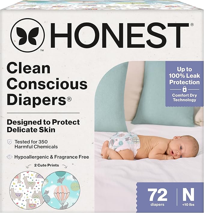 The Honest Company Clean Conscious Diapers, Newborn, 72 Count