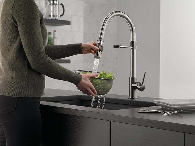 Amazon.com: Delta Faucet Trinsic Pro Commercial Style Kitchen ...