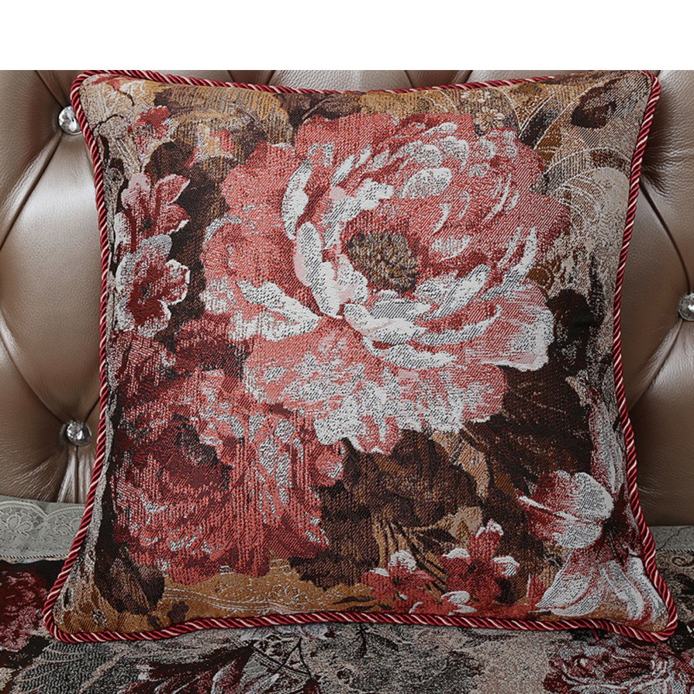 Coussin fleur tissu pour canapé et grand oreiller de bureau