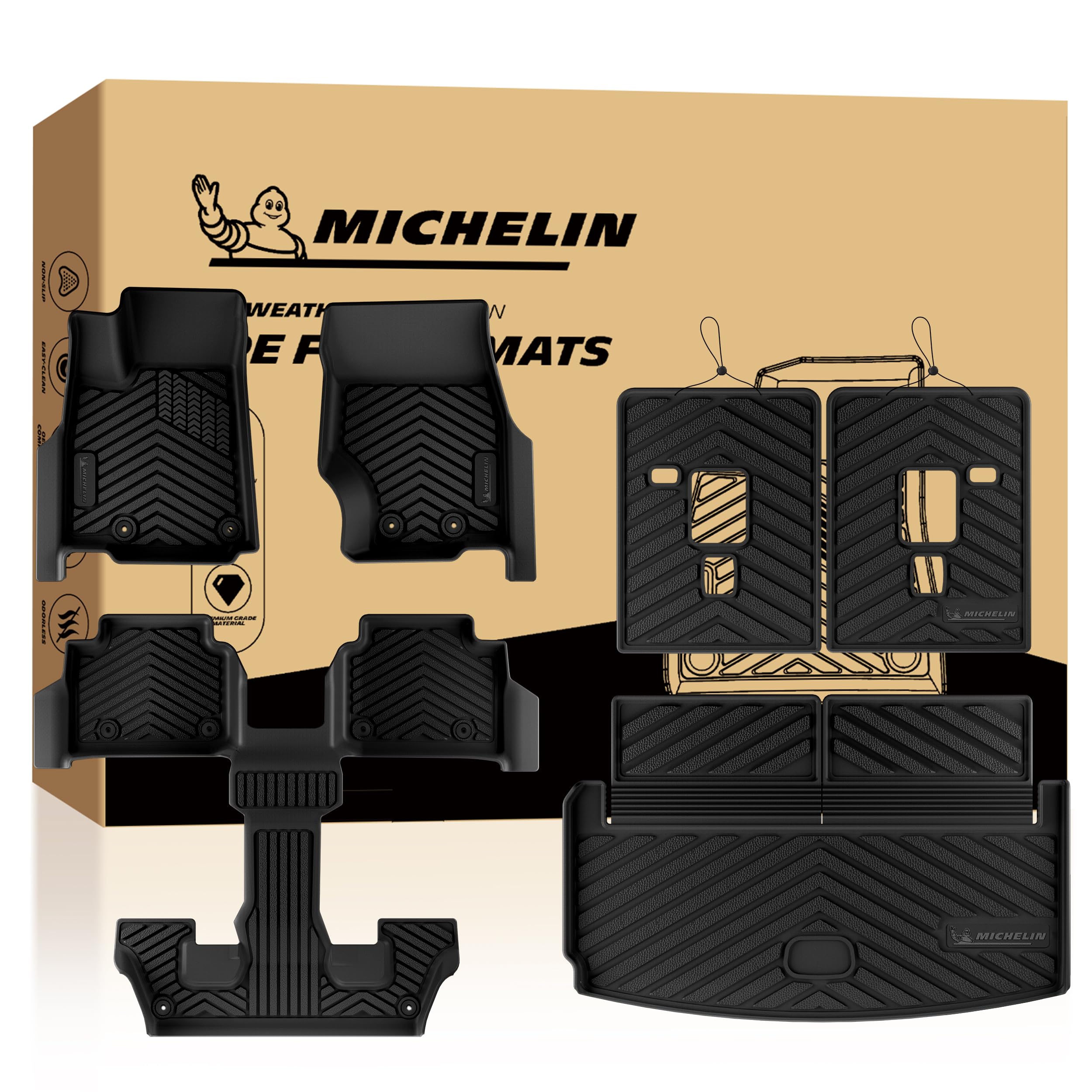Michelin Vehicle Mats for 2021-2026 Jeep Grand Cherokee L 6-Seat (6 Piece)